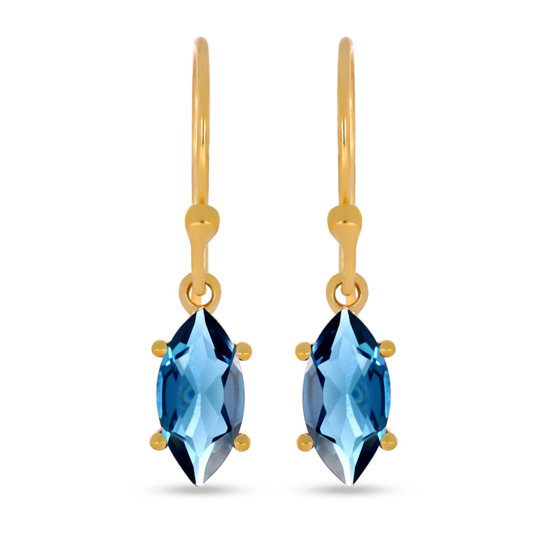 10*5 MM Marquise - 18k Gold Vermeil - London Blue Topaz Earrings - ESBC417G-LBT Catalogue