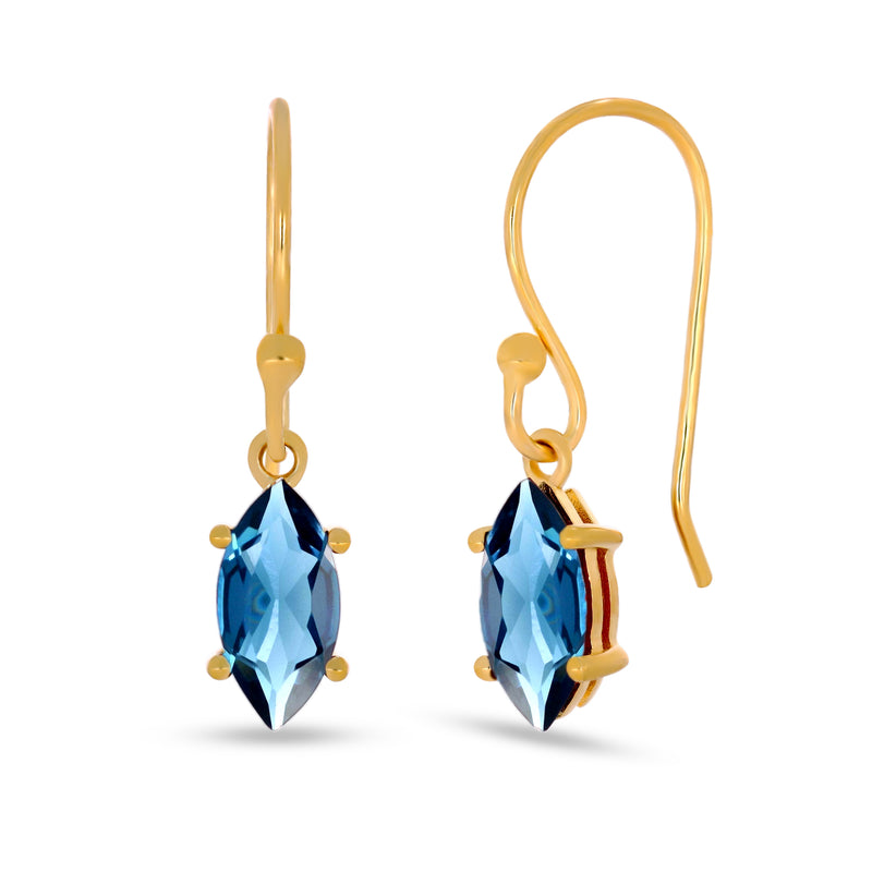 10*5 MM Marquise - 18k Gold Vermeil - London Blue Topaz Earrings - ESBC417G-LBT Catalogue