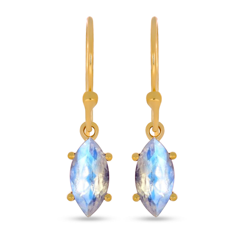 10*5 MM Marquise - 18k Gold Vermeil - Rainbow Moonstone Faceted Earrings - ESBC417G-RMF Catalogue