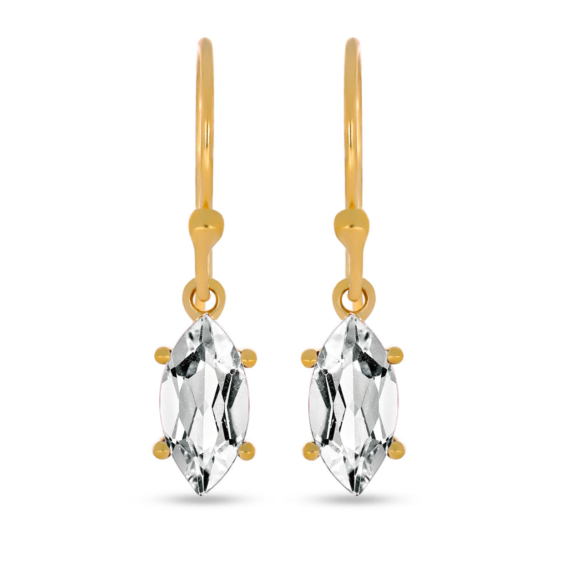 10*5 MM Marquise - 18k Gold Vermeil - White Topaz Earrings - ESBC417G-WT Catalogue