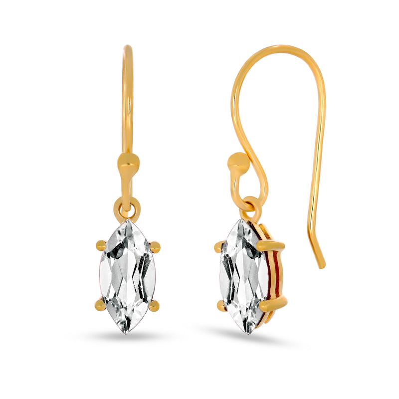 10*5 MM Marquise - 18k Gold Vermeil - White Topaz Earrings - ESBC417G-WT Catalogue