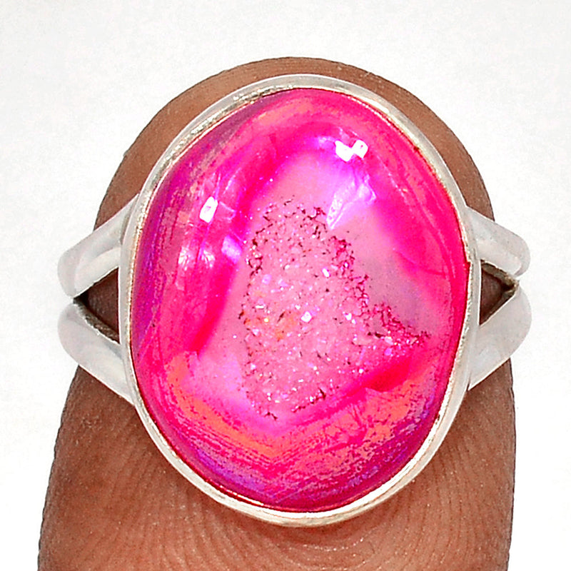 Fleece PInk Aura Druzy Ring - FPDR209