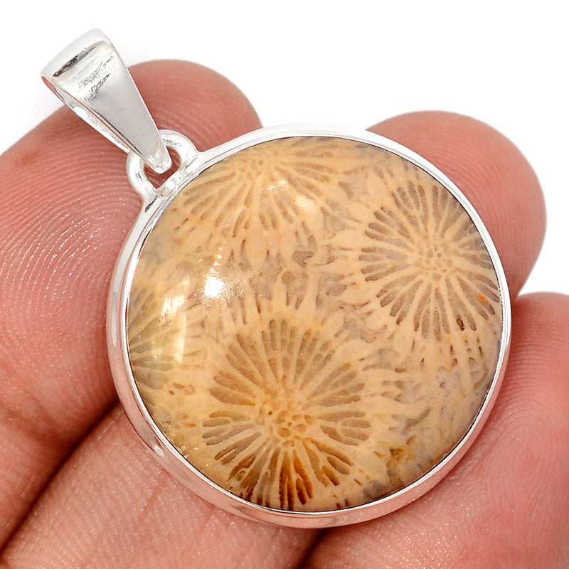 1.5" Indonesian Fossil Coral Pendants - FSCP448