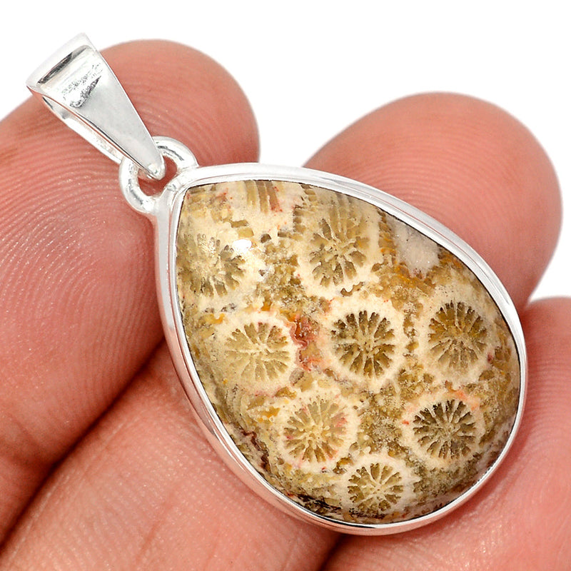 1.5" Indonesian Fossil Coral Pendants - FSCP450