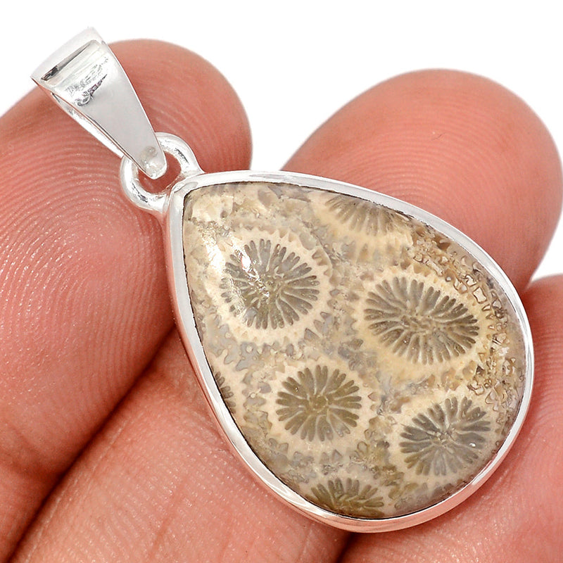 1.5" Indonesian Fossil Coral Pendants - FSCP452