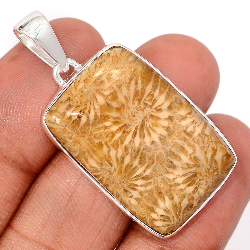 1.7" Indonesian Fossil Coral Pendants - FSCP454