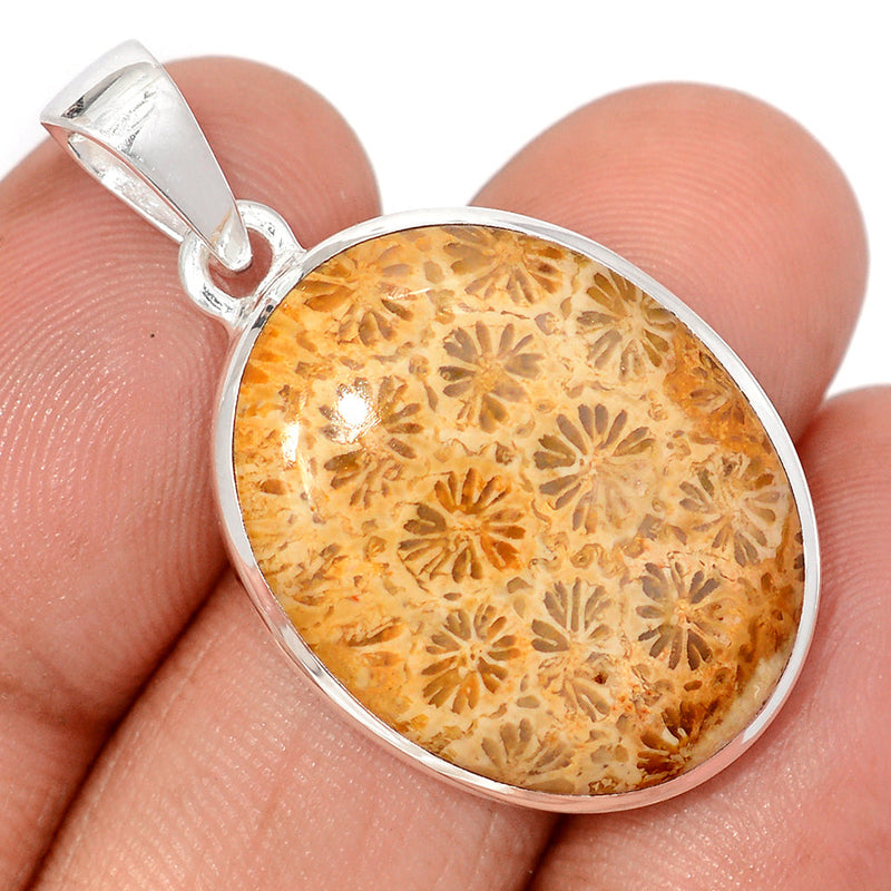 1.5" Indonesian Fossil Coral Pendants - FSCP463