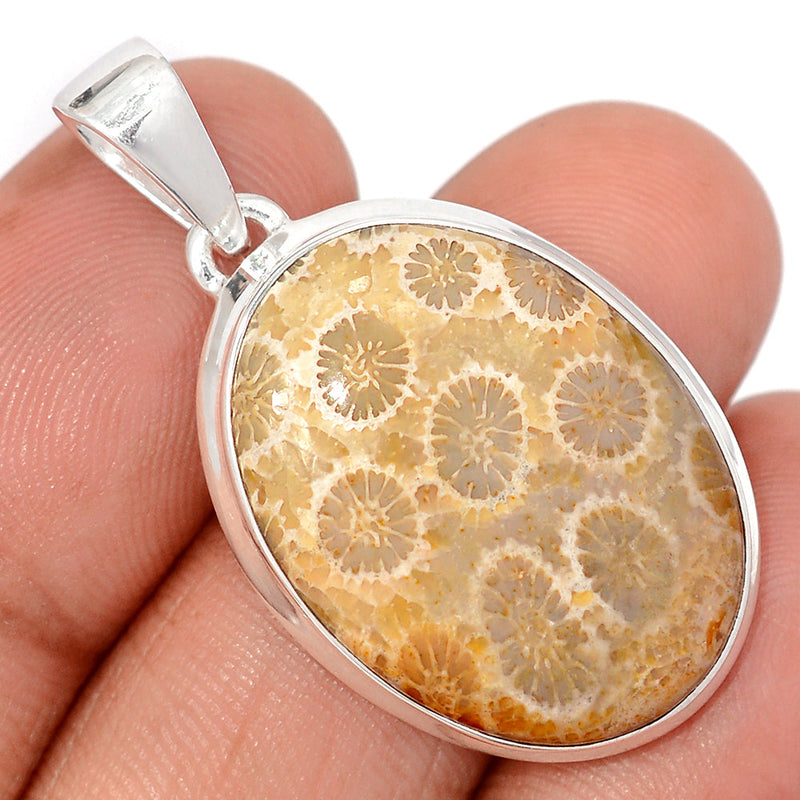 1.5" Indonesian Fossil Coral Pendants - FSCP471