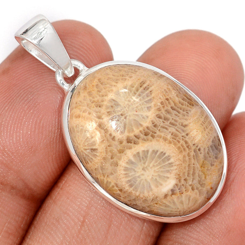1.5" Indonesian Fossil Coral Pendants - FSCP474
