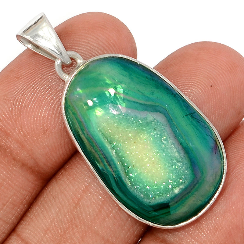 1.6" Green Aura Druzy Pendants - GADP139