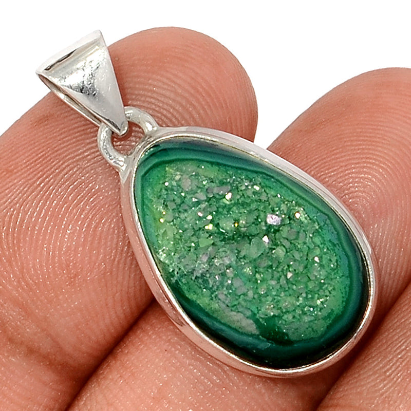 1.2" Green Aura Druzy Pendants - GADP145