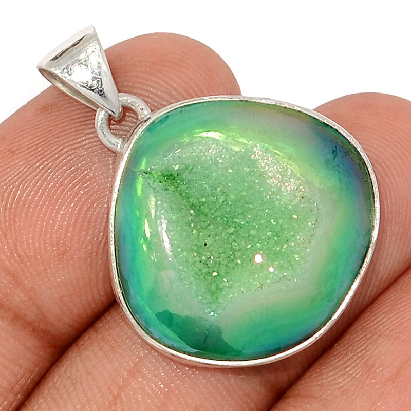 1.2" Green Aura Druzy Pendants - GADP151