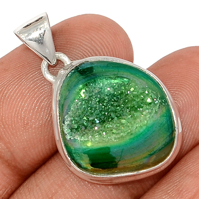 1.2" Green Aura Druzy Pendants - GADP158