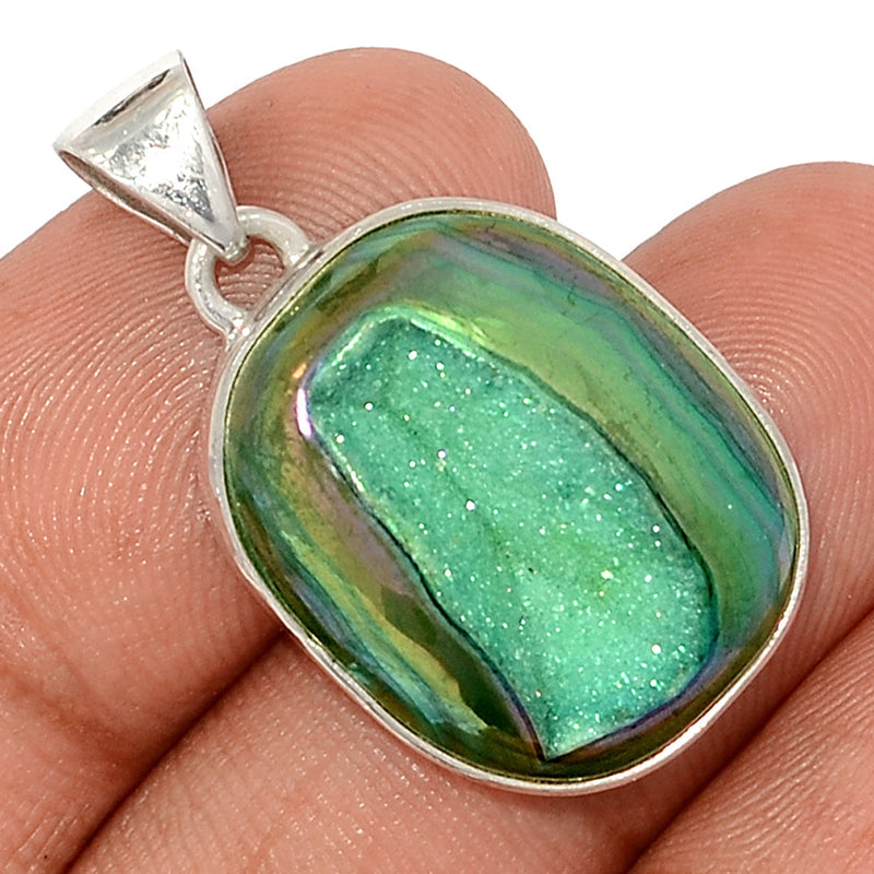 1.2" Green Aura Druzy Pendants - GADP159