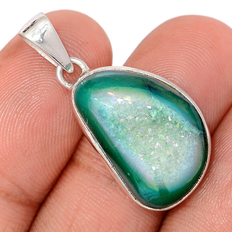 1.2" Green Aura Druzy Pendants - GADP165