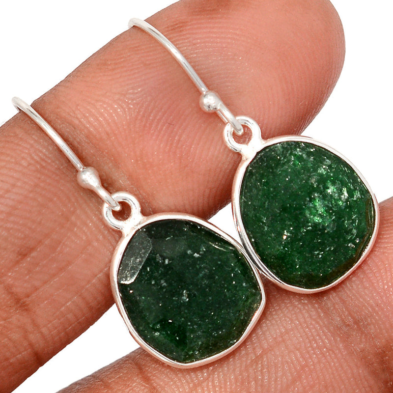 1.2" Green Aventurine Faceted Earrings - GAFE10
