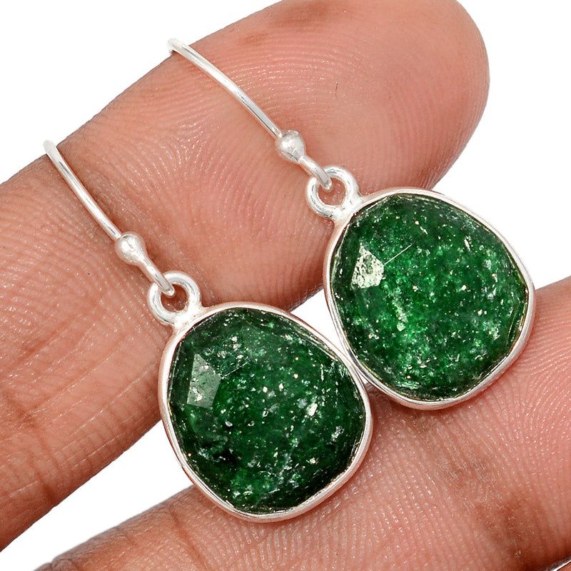 1.2" Green Aventurine Faceted Earrings - GAFE1