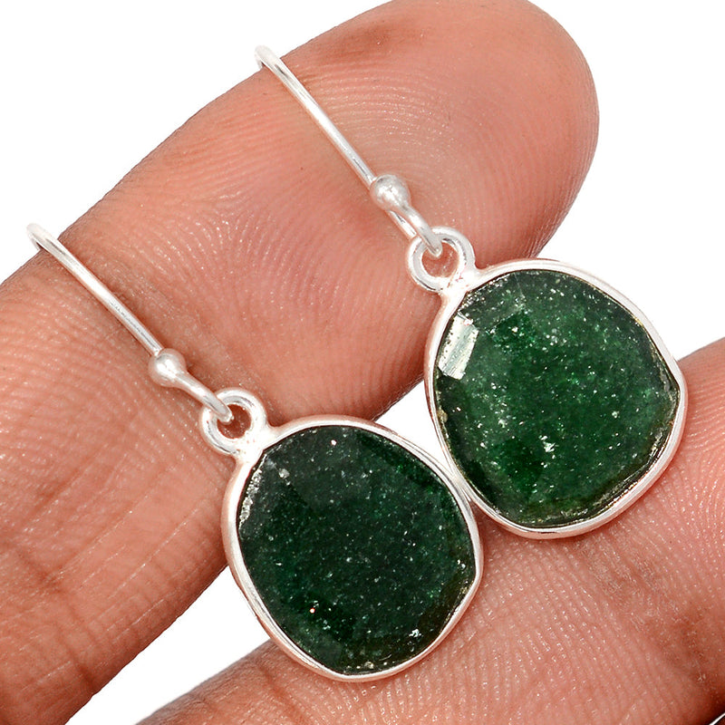 1.2" Green Aventurine Faceted Earrings - GAFE5
