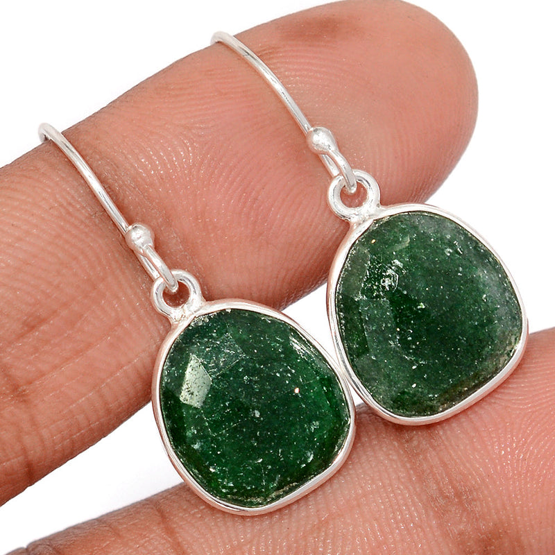 1.3" Green Aventurine Faceted Earrings - GAFE7