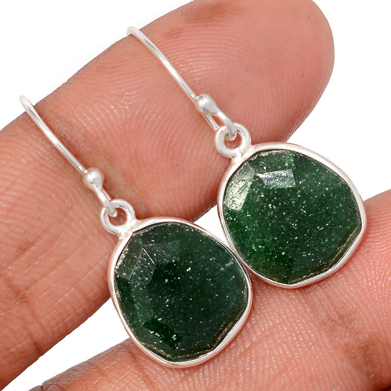 1.2" Green Aventurine Faceted Earrings - GAFE8