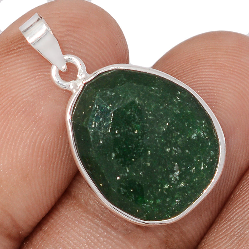 1.1" Green Aventurine Faceted Pendants - GAFP32