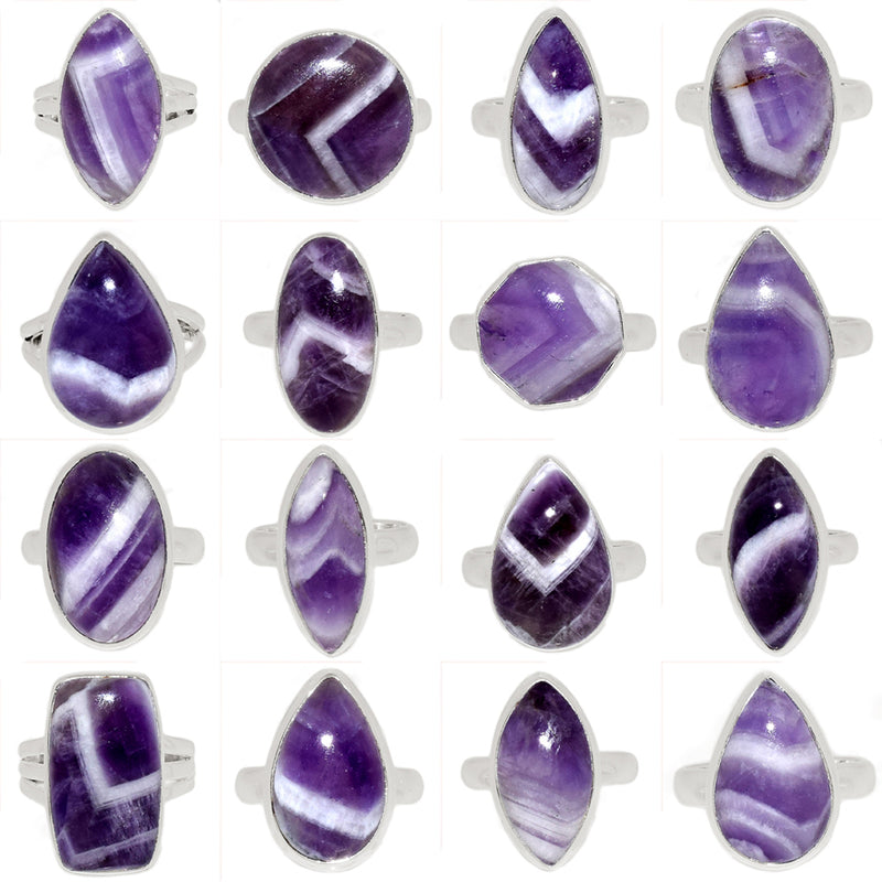 100 Grams Mix Lot - Amethyst Lace Agate Rings - GALAR1