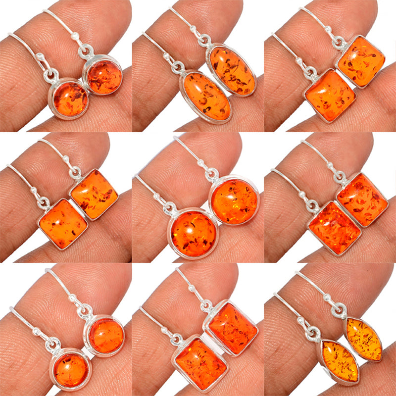 9 Pieces Mix Lot - Treated Amber Earrings - GAMBE1