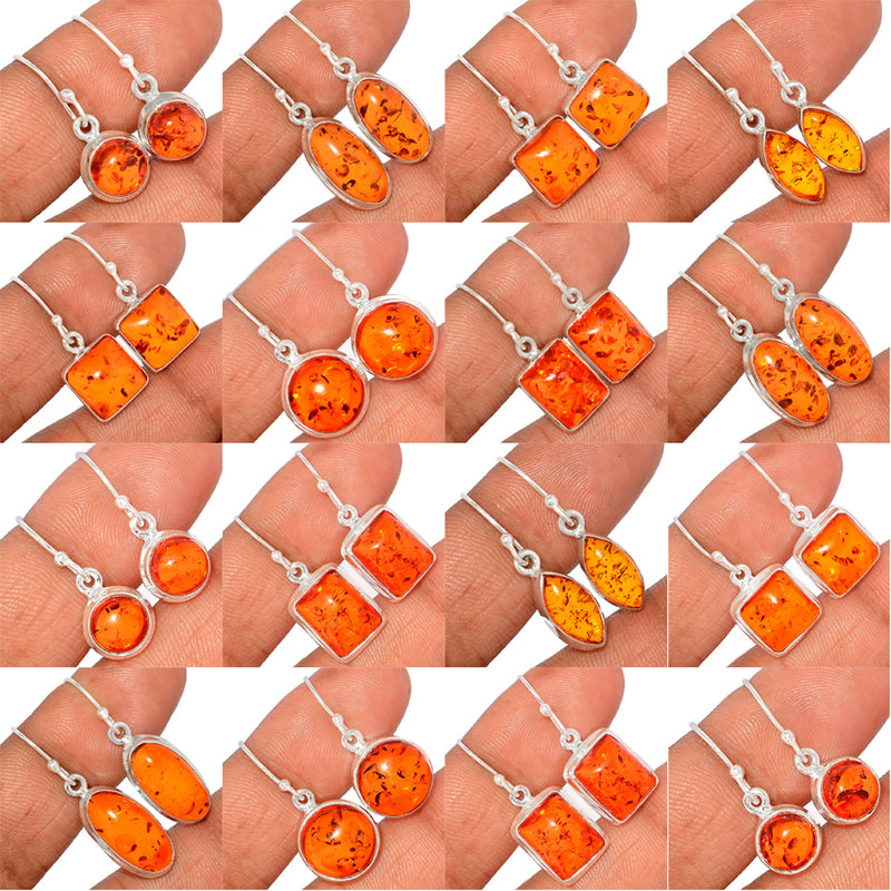 25 Pieces Mix Lot - Treated Amber Earrings - GAMBE2