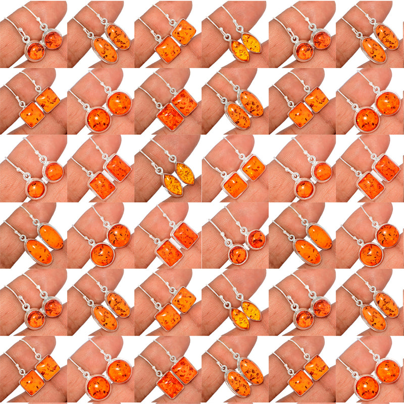 50 Pieces Mix Lot - Treated Amber Earrings - GAMBE3