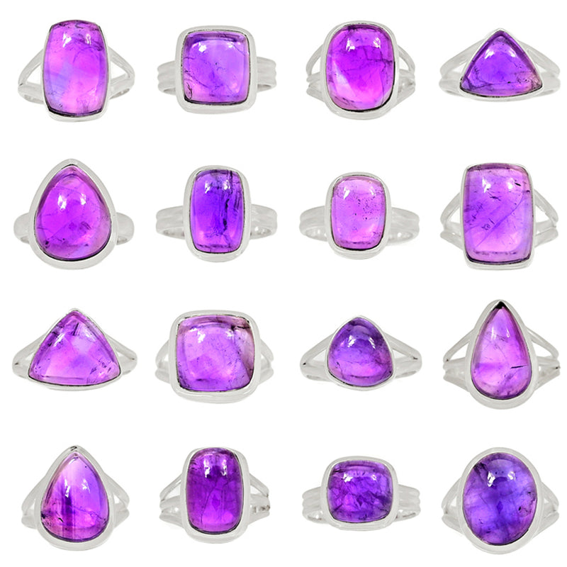 100 Grams Mix Lot - Amethyst Rings - GAMCR4