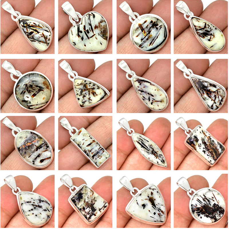 100 Grams Mix Lot - Astrophyllite Cabochon Pendants - GAPCP4