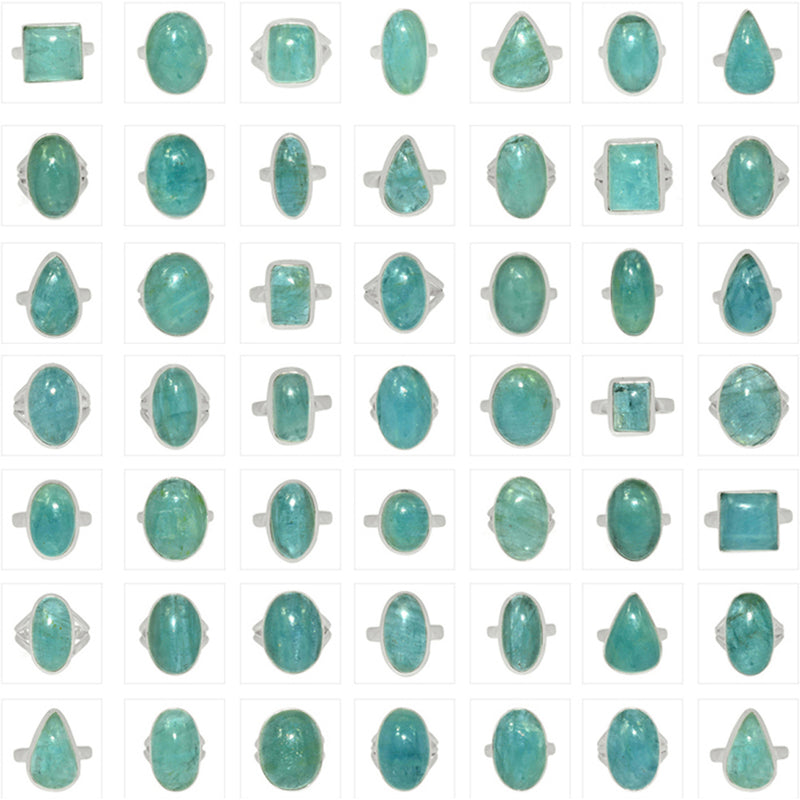 500 Grams Mix Lot - Aquamarine Rings - GAQMR3