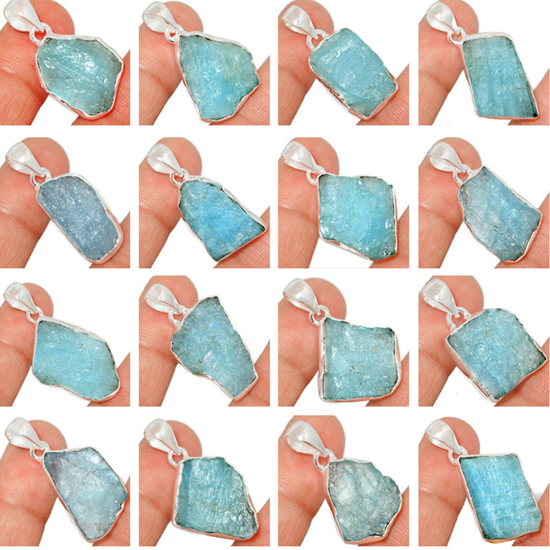100 Grams Mix Lot - Aquamarine Rough Pendants - GAQRP9