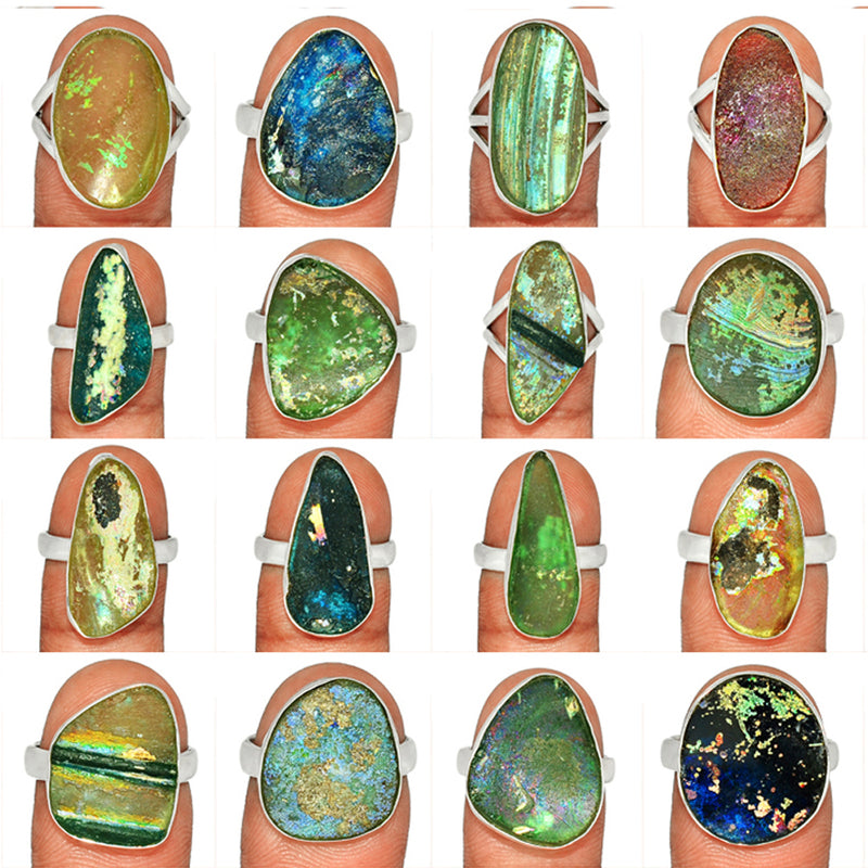 100 Grams Mix Lot - Ancient Roman Glass Rings - GARGR1