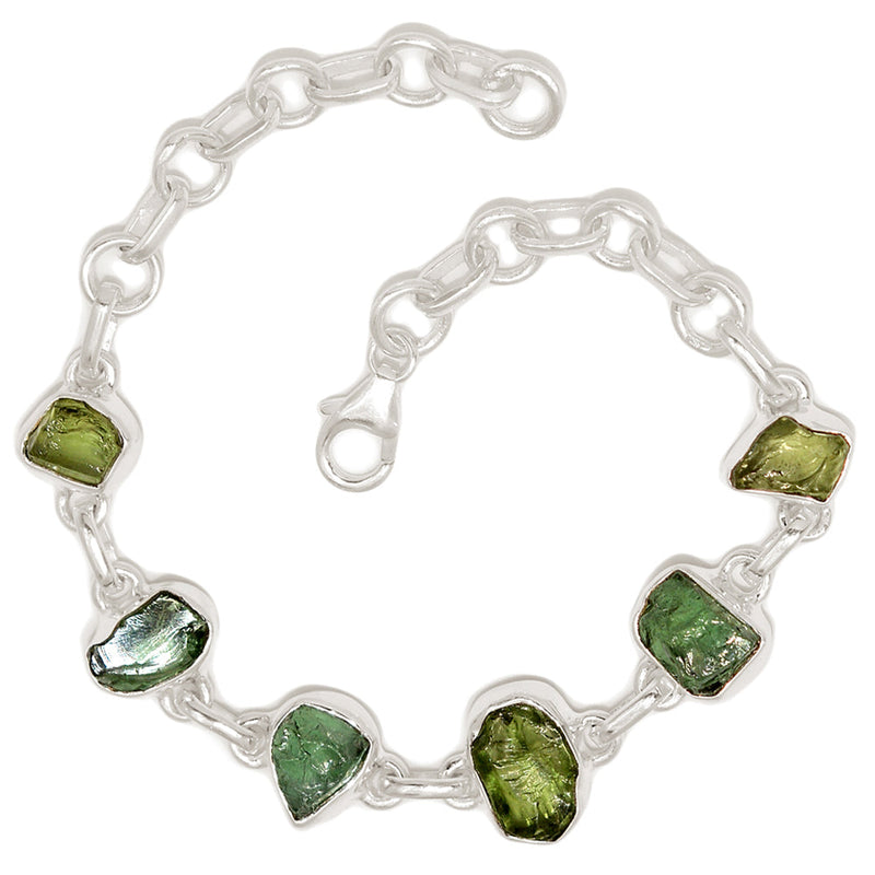 7.8" Green Apatite Rough Bracelets - GATB22