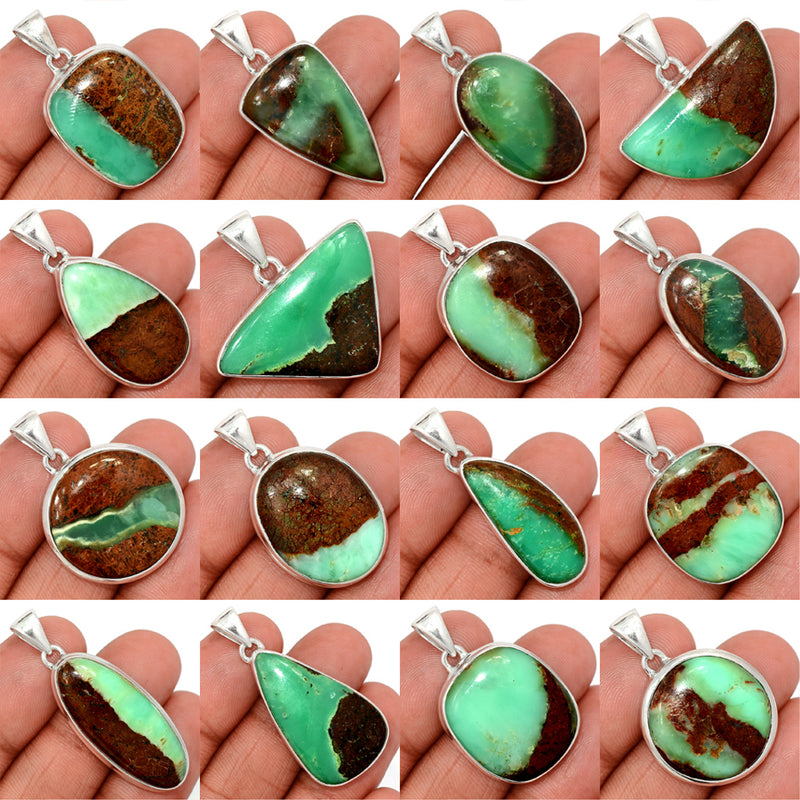 100 Grams Mix Lot - Boulder Chrysoprase Pendants - GBCPP1