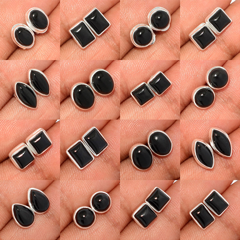 25 Pieces Mix Lot - Black Onyx Studs - GBOXS2