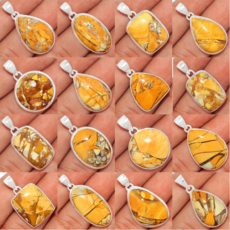 100 Grams Mix Lot - Brecciated Mookaite Pendants - GBRMP1