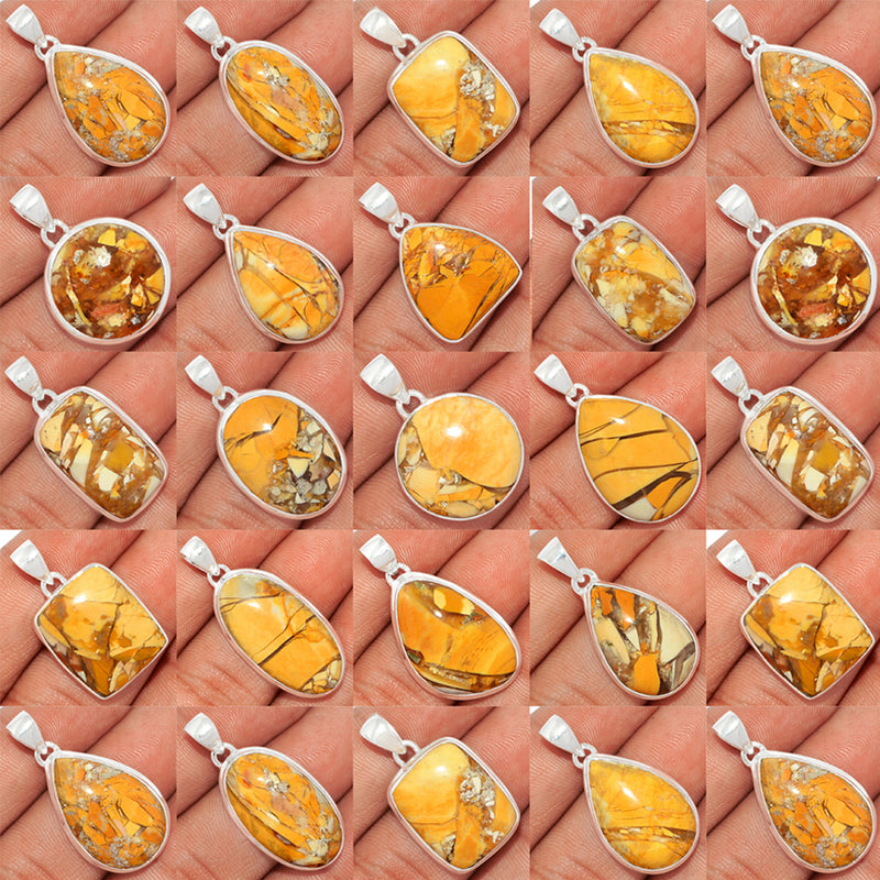250 Grams Mix Lot - Brecciated Mookaite Pendants - GBRMP2