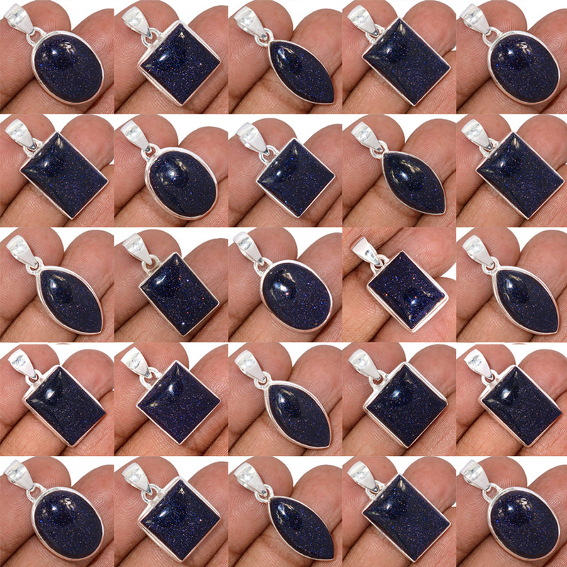250 Grams Mix Lot - Blue Sun Star Pendants - GBSSP2