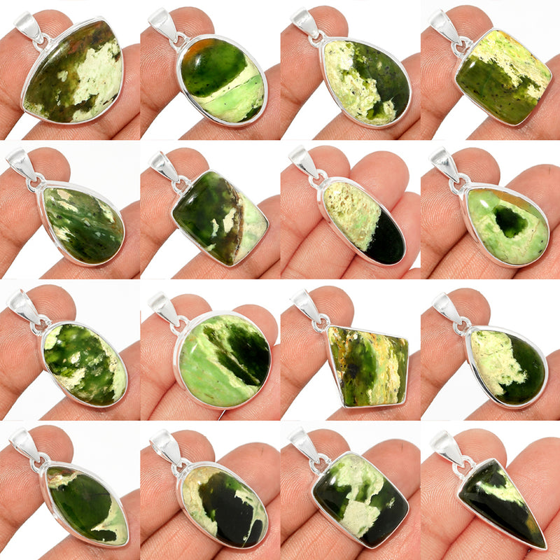 100 Grams Mix Lot - Chrome Chalcedony Pendants - GCCDP1