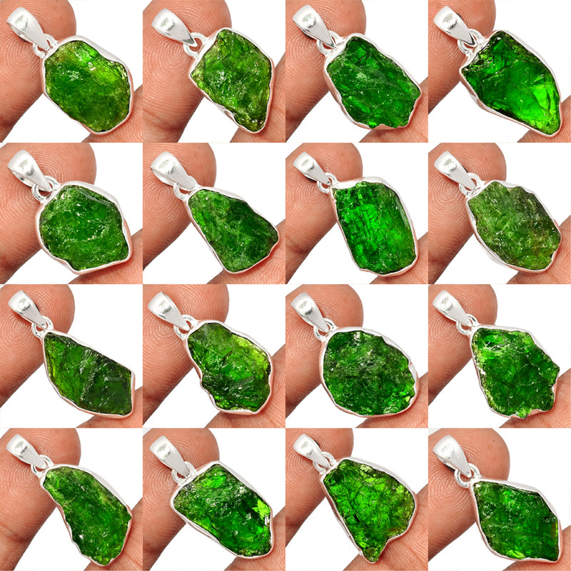 100 Grams Mix Lot - Chrome Diopside Pendants - GCDSP2