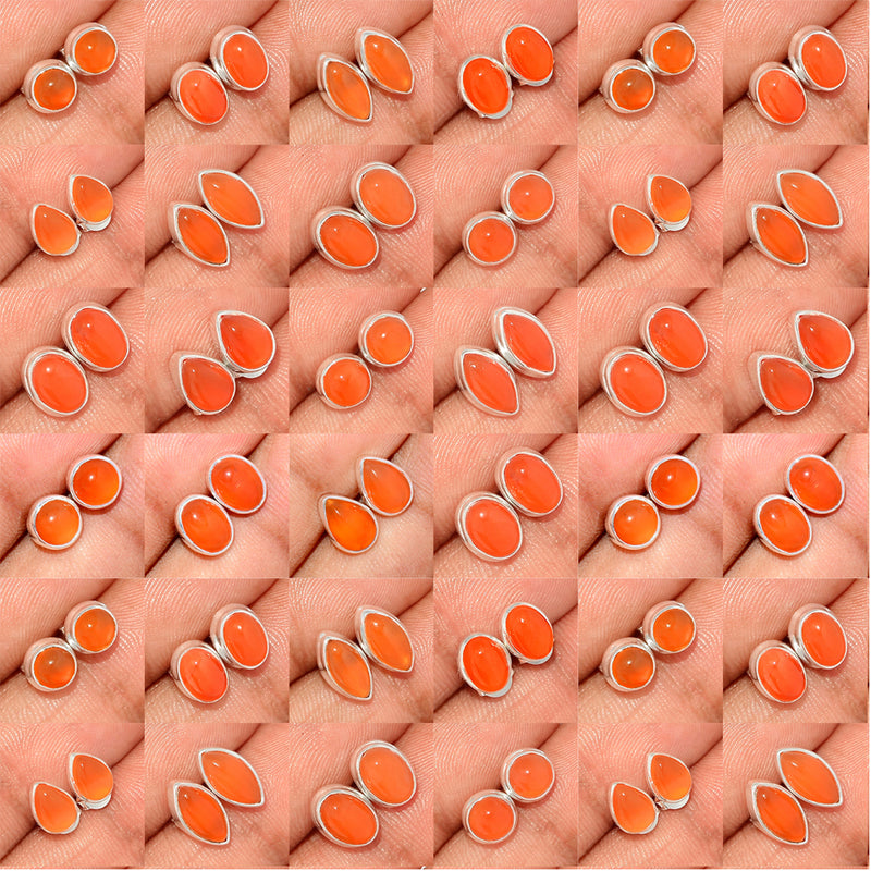 50 Pieces Mix Lot - Carnelian Studs - GCRNS3