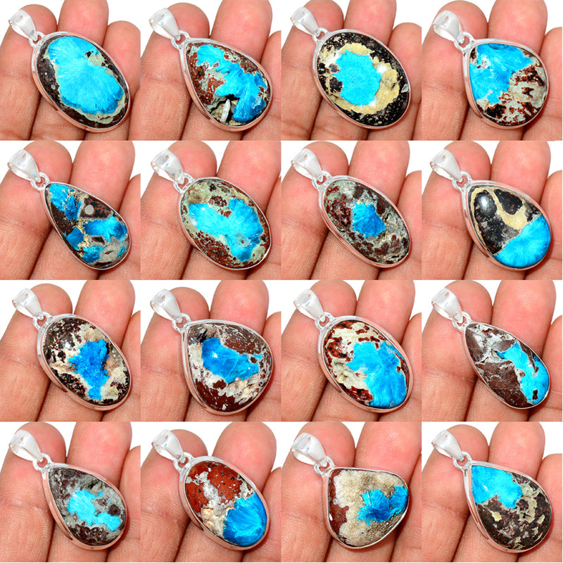 100 Grams Mix Lot - Cavansite Crystal Cabochon Pendants - GCSCP1
