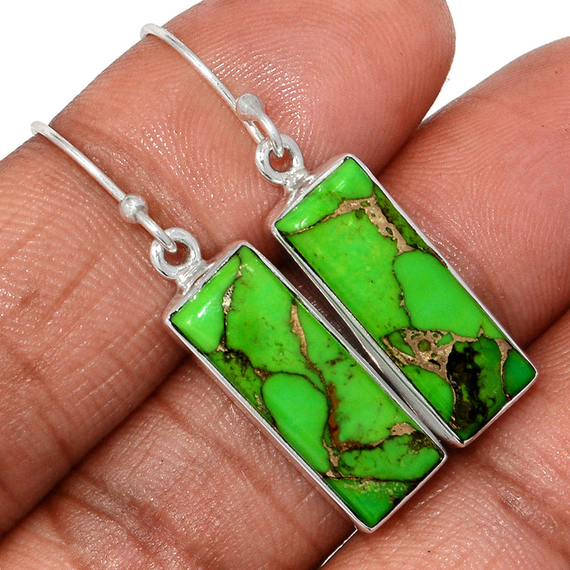 1.5" Green Copper Turquoise Earrings - GCTE794