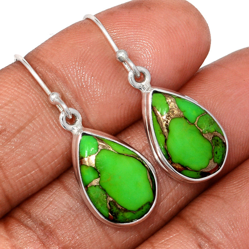 1.3" Green Copper Turquoise Earrings - GCTE797