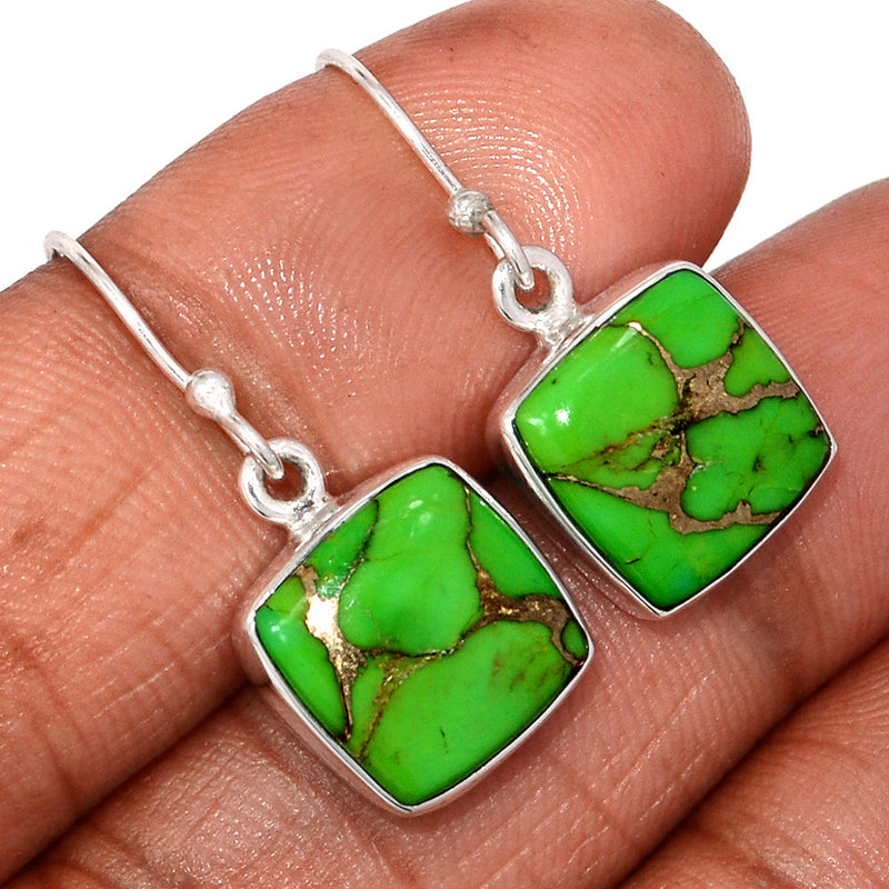 1.2" Green Copper Turquoise Earrings - GCTE803