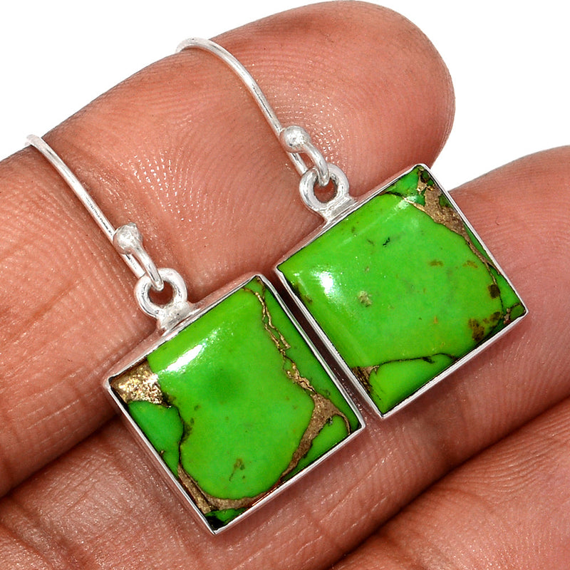 1.2" Green Copper Turquoise Earrings - GCTE817
