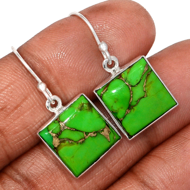 1.2" Green Copper Turquoise Earrings - GCTE826
