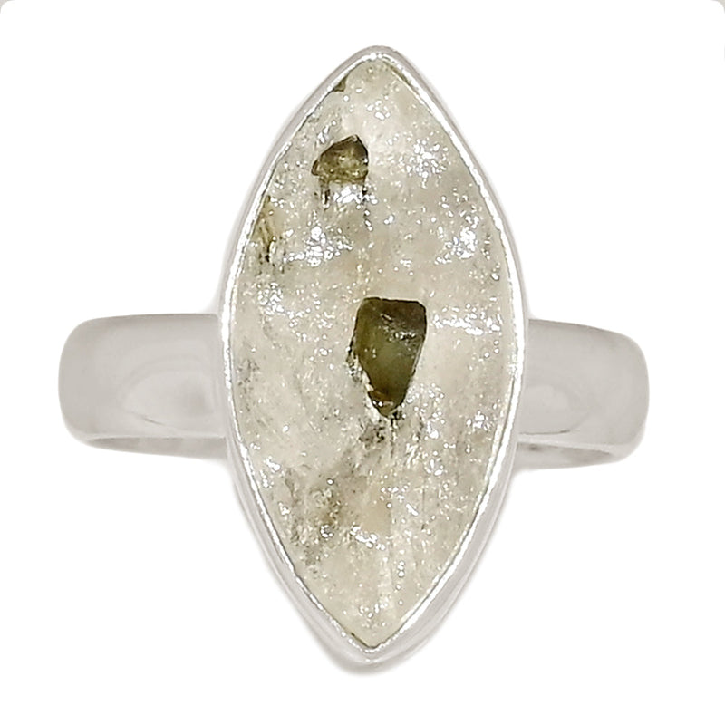 Green Tourmaline In Quartz Ring - GEQR340